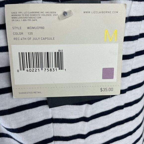 NWT Liz Claiborne Striped Polo Top Size M - Picture 6 of 9
